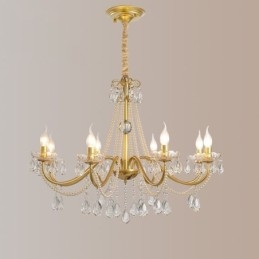 Lampadario in cristallo americano stile country in ferro battuto