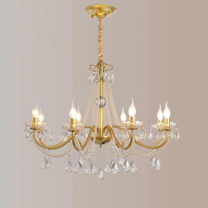 Lampadario in cristallo americano stile country in ferro battuto