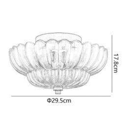 Plafoniera moderna semplice a filo con 3 luci E26/E27 29,5x17,8 cm