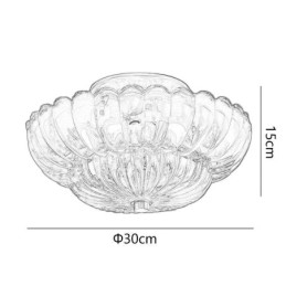 Plafoniera a filo Lotus moderna 3 luci E26/E27 30×15 cm