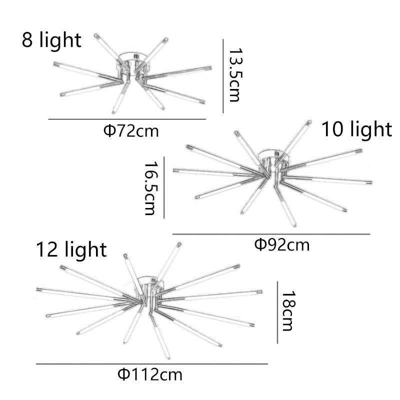 Plafoniera LED a soffitto a filo design moderno semplice 8/10/12 luci