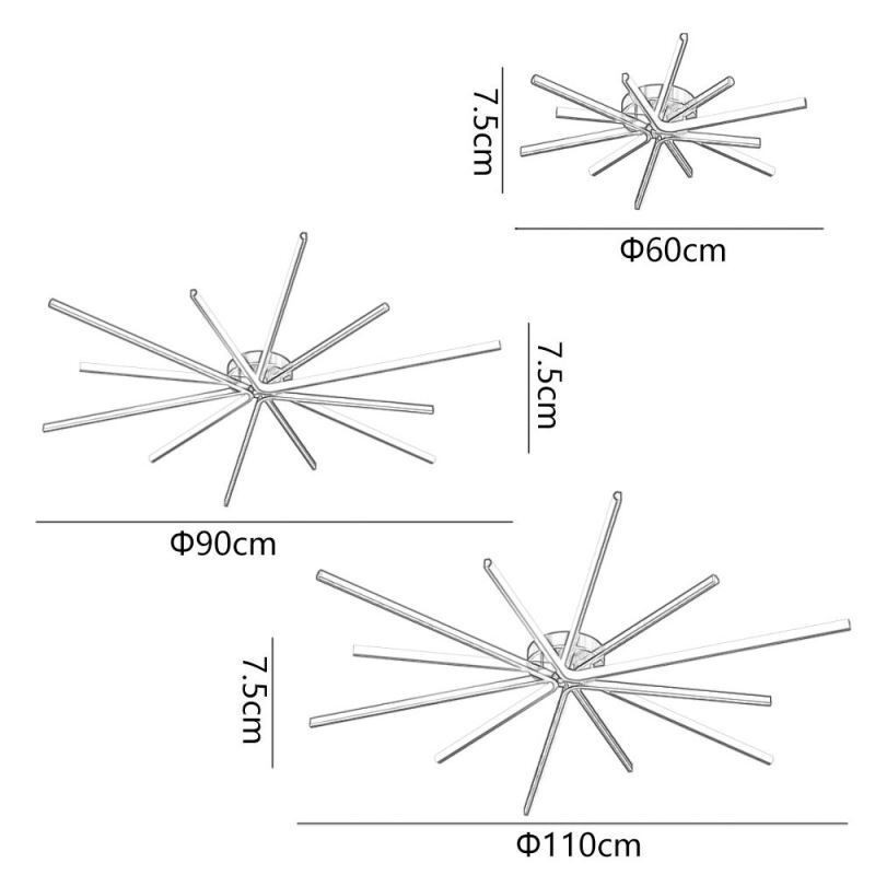 Plafoniera LED da soffitto a filo minimalista a fuochi d'artificio