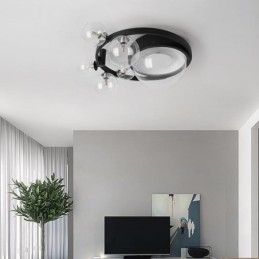 Plafoniera a filo moderna in vetro 5+1 G4+LED 27 W L47 x A19 cm