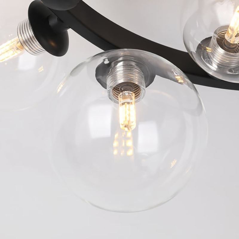 Plafoniera a filo moderna in vetro 5+1 G4+LED 27 W L47 x A19 cm