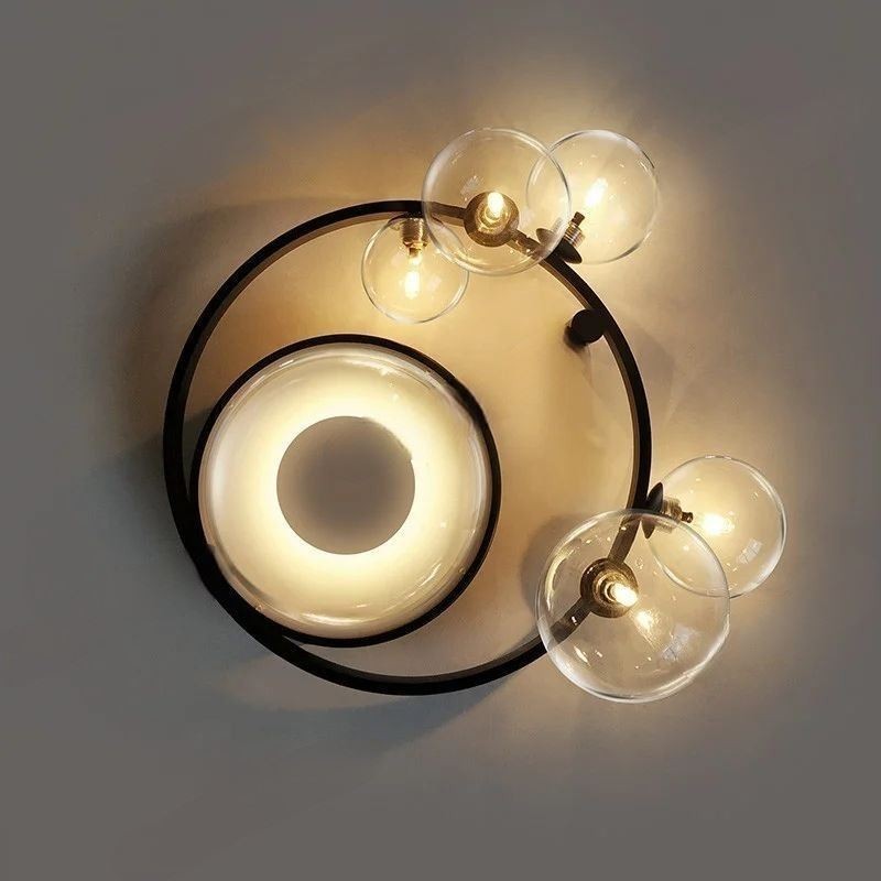Plafoniera a filo moderna in vetro 5+1 G4+LED 27 W L47 x A19 cm
