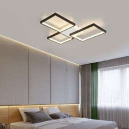 Plafoniera LED quadrata a filo 3 luci dimmerabile con telecomando 60 W