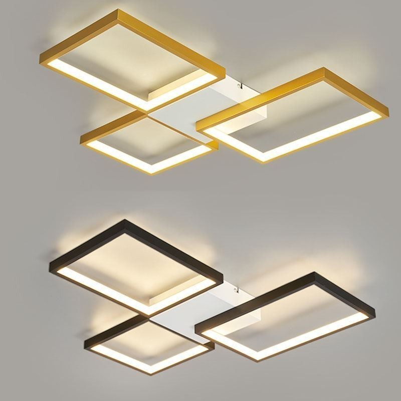 Plafoniera LED quadrata a filo 3 luci dimmerabile con telecomando 60 W