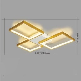 Plafoniera LED quadrata a filo 3 luci dimmerabile con telecomando 60 W