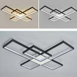 Plafoniera LED quadrata minimalista a 5 luci con regolazione continua e telecomando 92 W