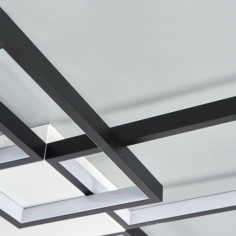 Plafoniera LED quadrata minimalista a 5 luci con regolazione continua e telecomando 92 W