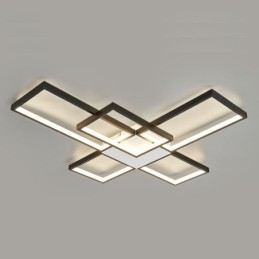 Plafoniera LED quadrata minimalista a 5 luci con regolazione continua e telecomando 92 W