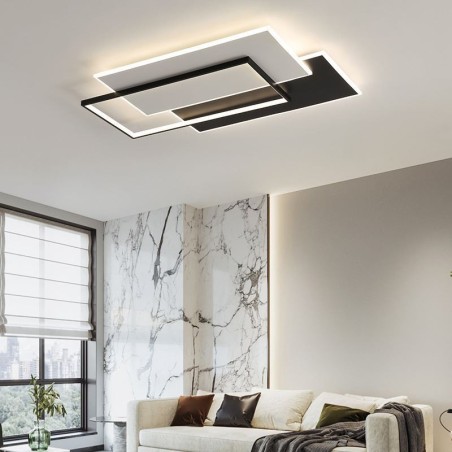 Plafoniera LED a filo quadrata minimalista in acrilico 90×60×6 cm