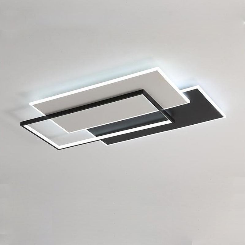 Plafoniera LED a filo quadrata minimalista in acrilico 90×60×6 cm