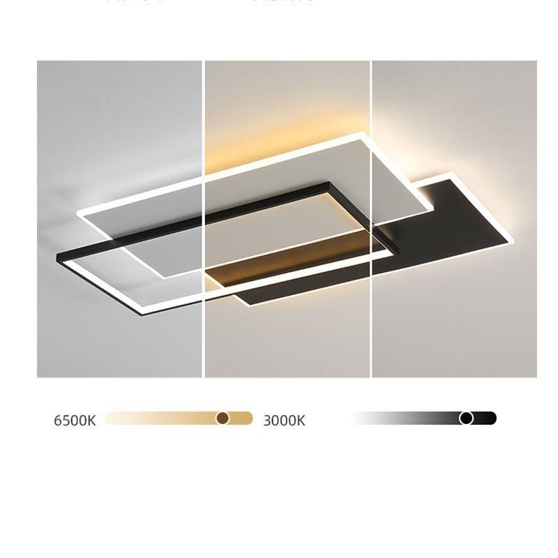 Plafoniera LED a filo quadrata minimalista in acrilico 90×60×6 cm