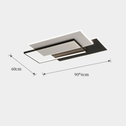 Plafoniera LED a filo quadrata minimalista in acrilico 90×60×6 cm