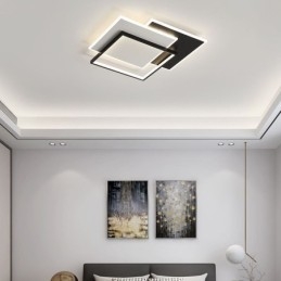 Plafoniera LED quadrata minimalista in acrilico, montaggio a filo, 40-50 cm