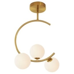 Plafoniera moderna semplice a 3 luci in vetro bianco latte G9 5W