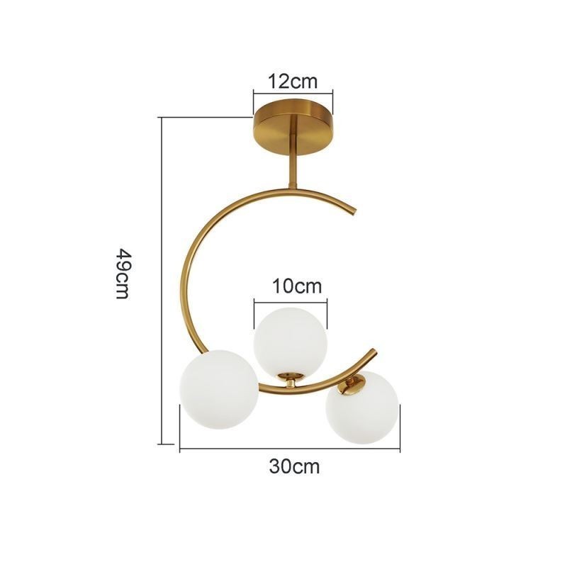 Plafoniera moderna semplice a 3 luci in vetro bianco latte G9 5W