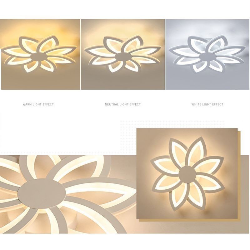 Plafoniera a filo con fiore in acrilico 55 cm