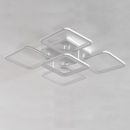 Plafoniera quadrata a filo in acrilico bianco 5/8 luci 60×60×11 cm