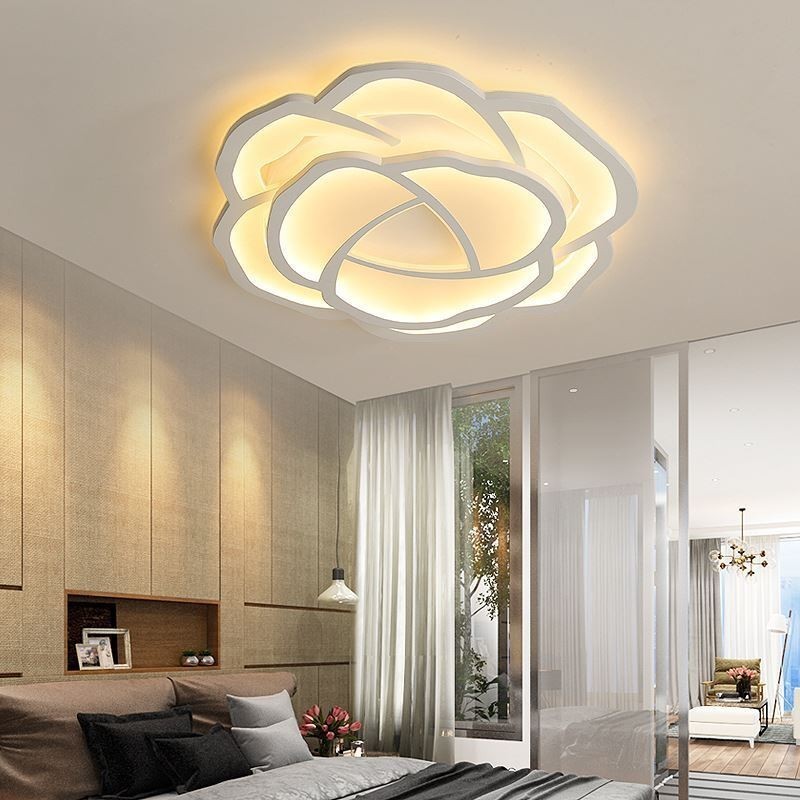 Plafoniera LED a filo a forma di rosa in acrilico 52 cm
