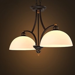 Lampadario da soffitto retrò minimalista in vetro stile europeo nero e bianco