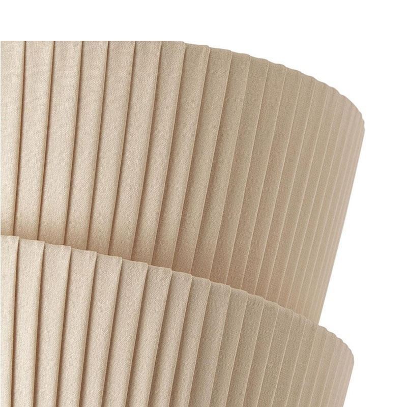 Plafoniera a filo in tessuto a doppio strato stile crema francese Wabi-Sabi 45x45x28 cm