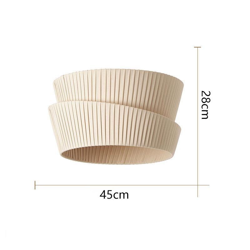 Plafoniera a filo in tessuto a doppio strato stile crema francese Wabi-Sabi 45x45x28 cm