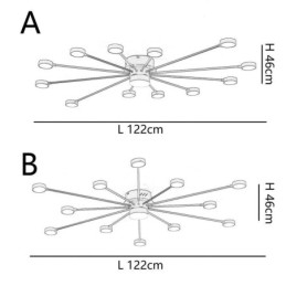 Plafoniera LED da soffitto moderna minimalista a filo in acrilico L122 x A46 cm