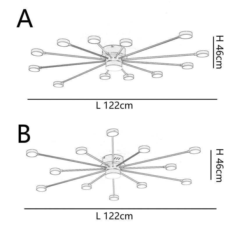 Plafoniera LED da soffitto moderna minimalista a filo in acrilico L122 x A46 cm