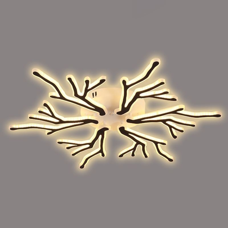 Plafoniera LED a filo in acrilico con rami 3/6 luci