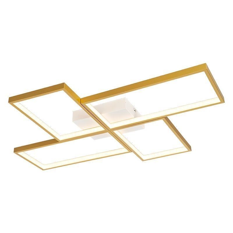 Plafoniera LED da soffitto a filo quadrata geometrica 4 luci 85W 60×78×6 cm