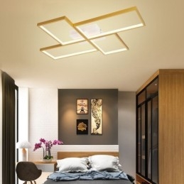 Plafoniera LED da soffitto a filo quadrata geometrica 4 luci 85W 60×78×6 cm