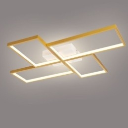 Plafoniera LED da soffitto a filo quadrata geometrica 4 luci 85W 60×78×6 cm