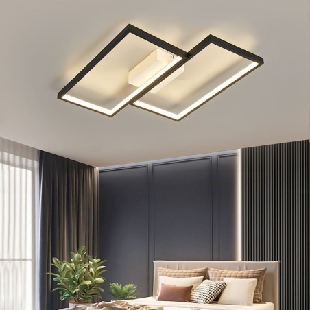 Plafoniera a filo geometrica quadrata mosaico LED 2 luci 55W 40×50×6 cm