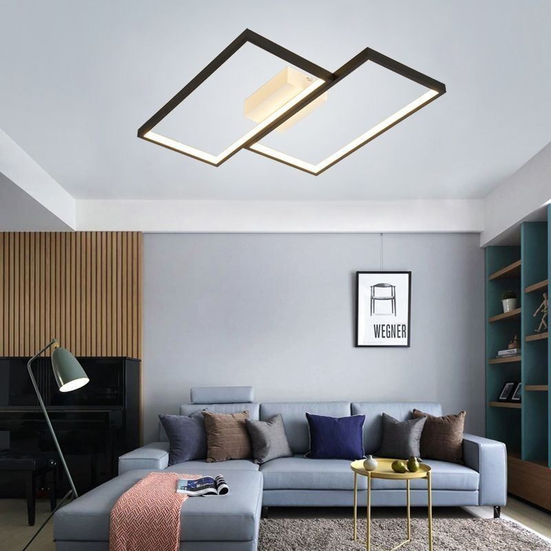 Plafoniera a filo geometrica quadrata mosaico LED 2 luci 55W 40×50×6 cm