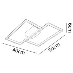 Plafoniera a filo geometrica quadrata mosaico LED 2 luci 55W 40×50×6 cm