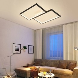 Plafoniera a filo geometrica quadrata mosaico LED 2 luci 55W 40×50×6 cm