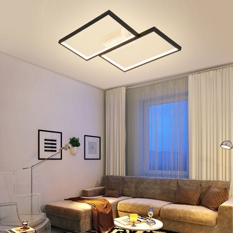 Plafoniera a filo geometrica quadrata mosaico LED 2 luci 55W 40×50×6 cm