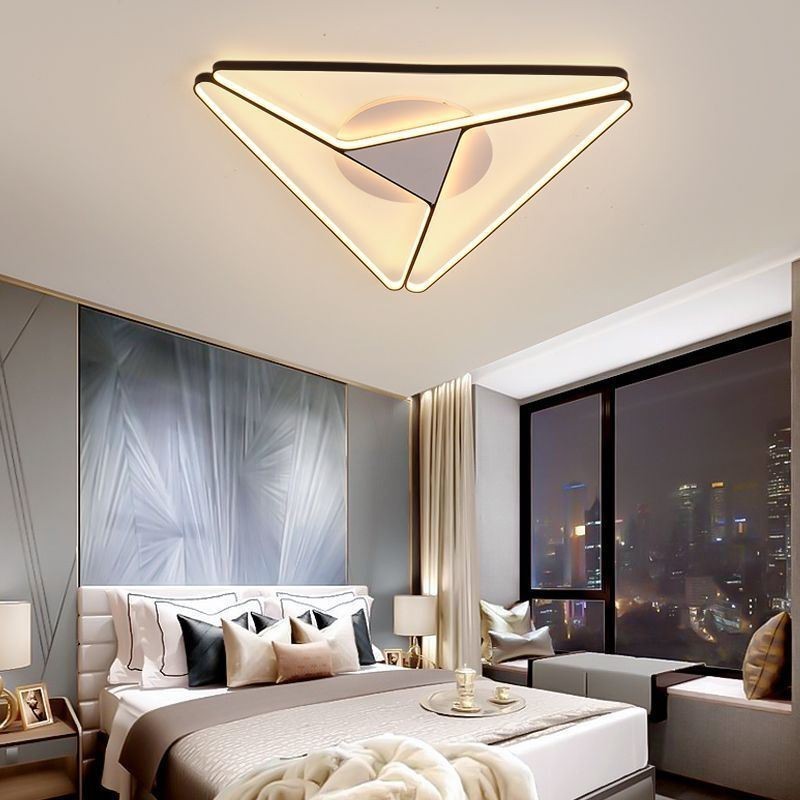 Plafoniera LED triangolare a filo 50 W 3 luci 43 x 43 x 4,5 cm