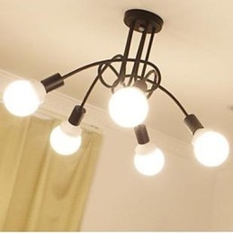 Lampadario contemporaneo compatto in metallo rosso, nero e bianco, 10 lampadine