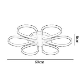 Plafoniera LED a filo Clover minimalista 60W 60×60×6 cm