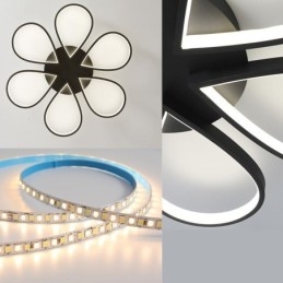 Plafoniera LED a filo Clover minimalista 60W 60×60×6 cm