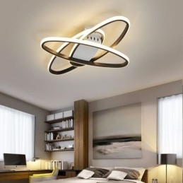 Plafoniera LED a filo Surround Planet minimalista 3 luci 55W 50×37×8 cm