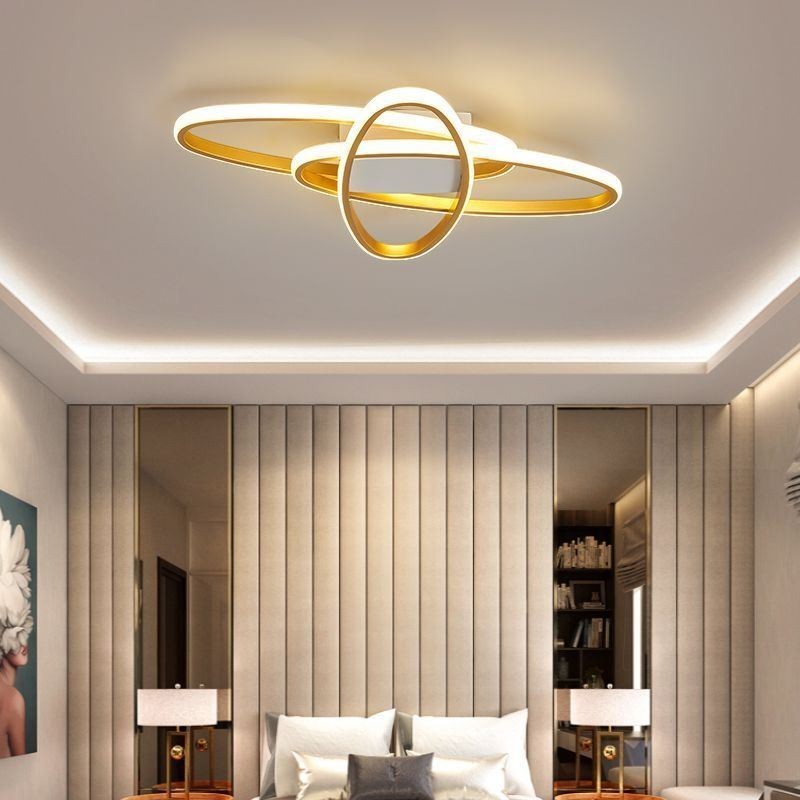 Plafoniera LED a filo Surround Planet minimalista 3 luci 55W 50×37×8 cm