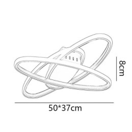 Plafoniera LED a filo Surround Planet minimalista 3 luci 55W 50×37×8 cm