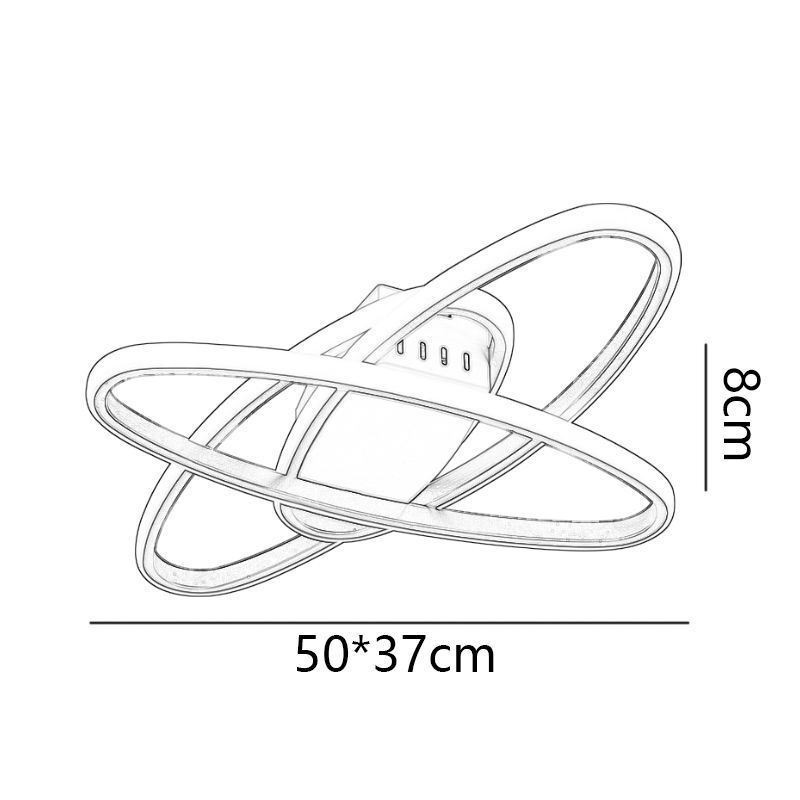 Plafoniera LED a filo Surround Planet minimalista 3 luci 55W 50×37×8 cm