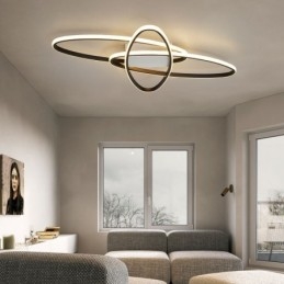 Plafoniera LED a filo Surround Planet minimalista 3 luci 55W 50×37×8 cm