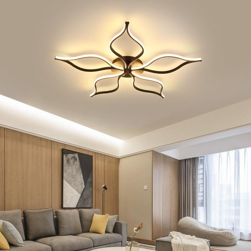 Plafoniera LED minimalista a 5 luci da montaggio a filo