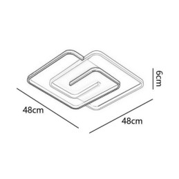 Plafoniera LED quadrata da incasso con diffusore in acrilico 45W 48 x 48 x 6 cm